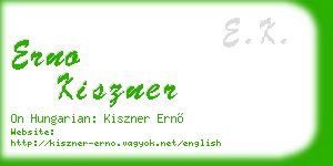 erno kiszner business card